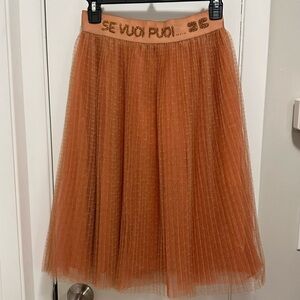 Elisabetta Franchi La Mia Bambina Rosa Se Vuoi Puoi Dobby Mesh Skirt Women’s XS